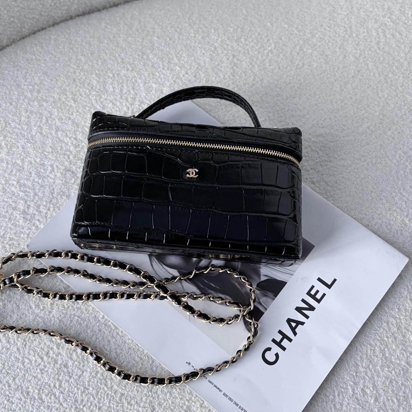 Chanel 2026 Embossed Slim Vanity Case Bag