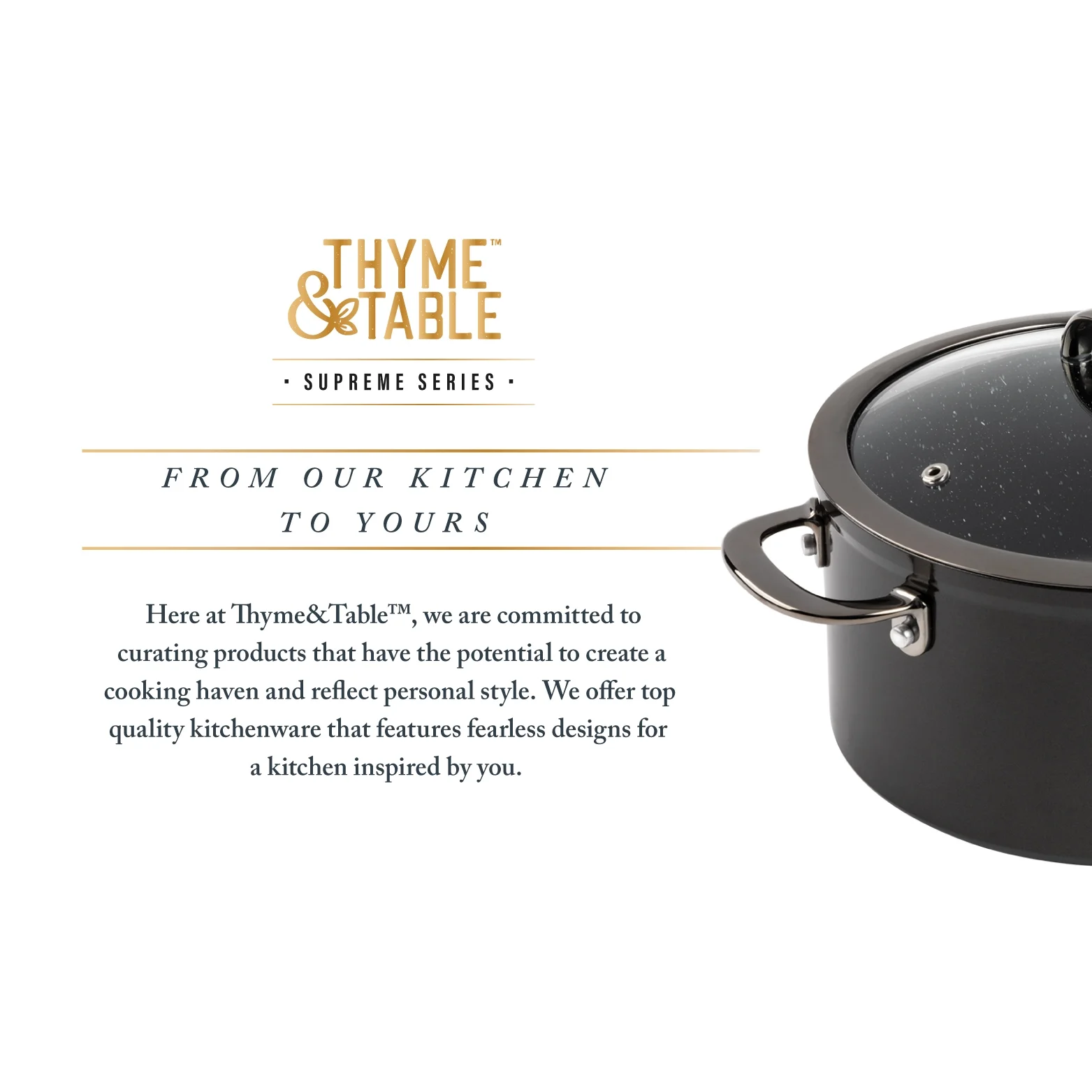Thyme & Table 12-Piece Non-Stick Supreme Cookware Set, Pots and Pans Set - Cream