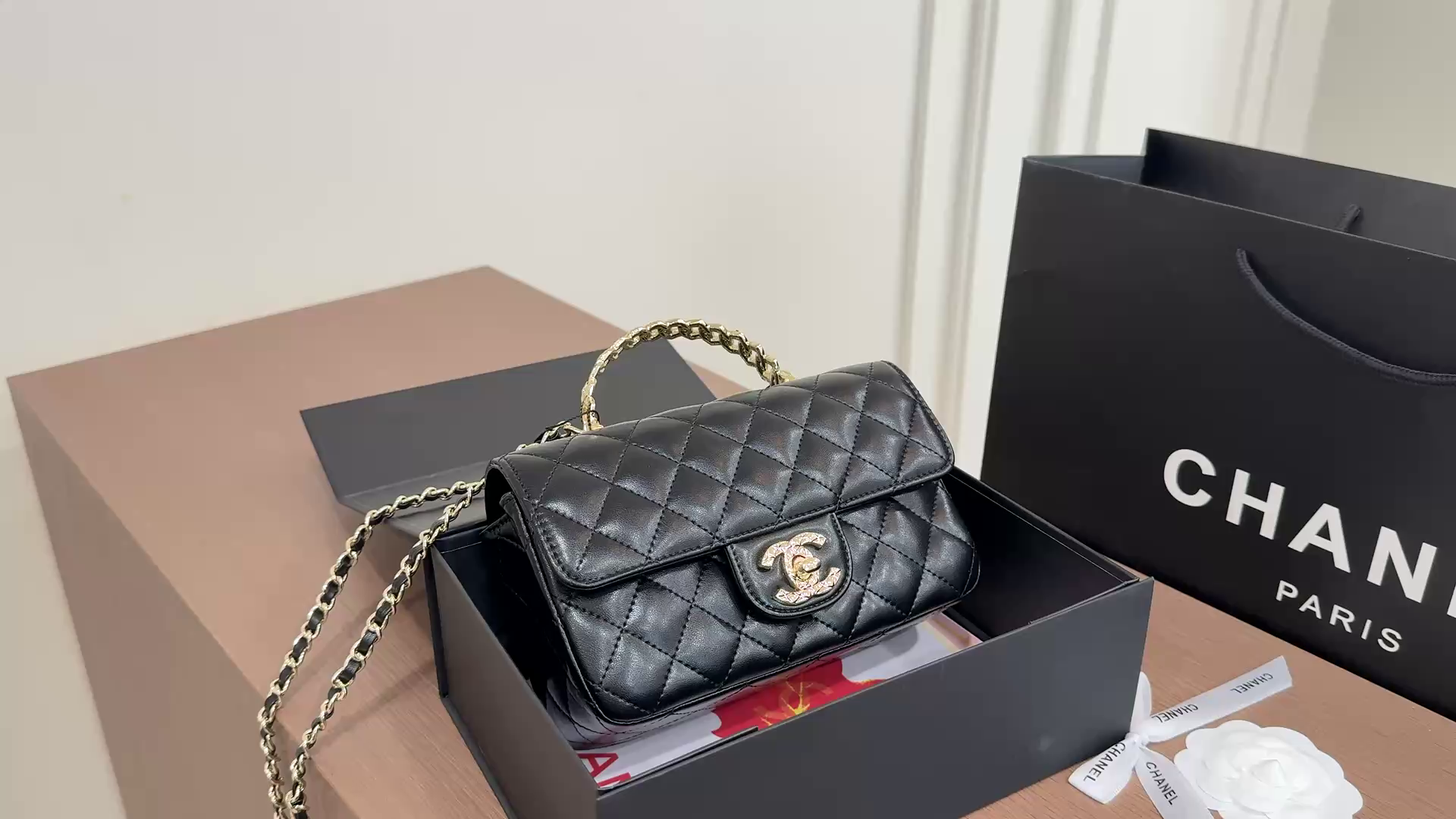 Chanel Mini Quilted Top Handle Flap Bag