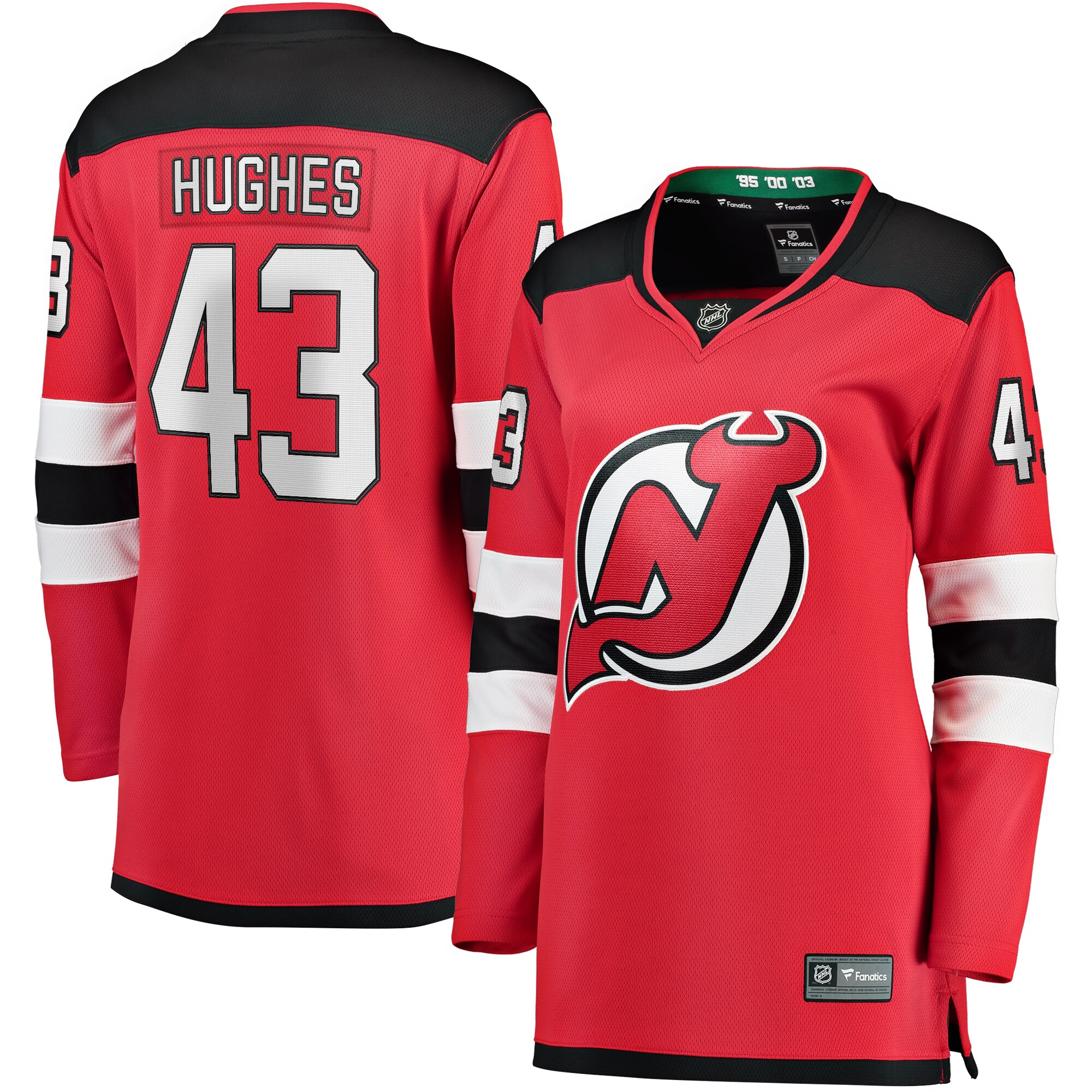 Luke Hughes New Jersey Devils Fanatics Women’s Home Breakaway   Jersey – Red