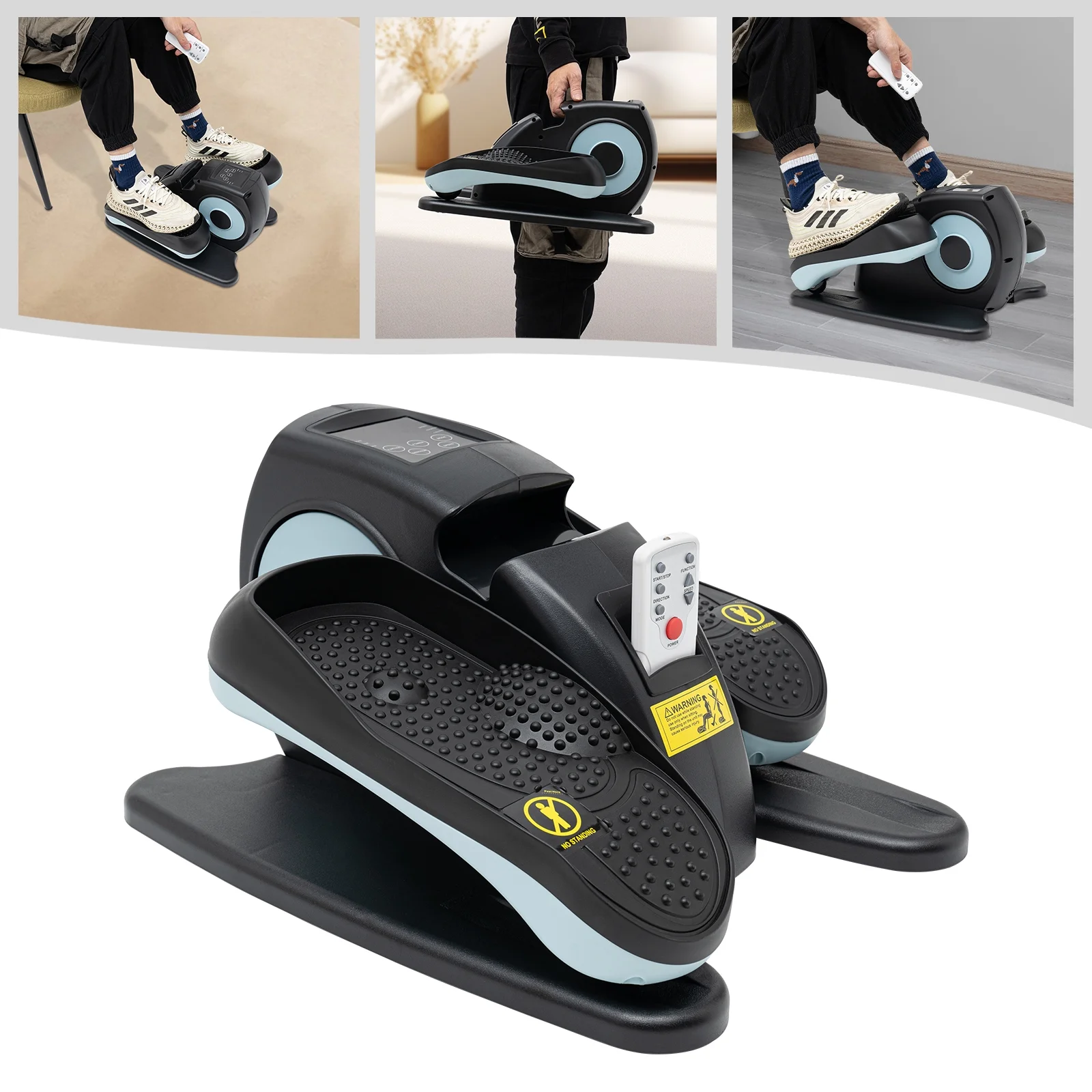 Toolven Step Fitness Machine with 5 Adjustable Speeds, LCD Display, Shock-Absorbing Foot Pedals, Anti-Slip Massage Surface, Compact Design for Desk Use, Ideal for Weight Loss and Leg Exercises