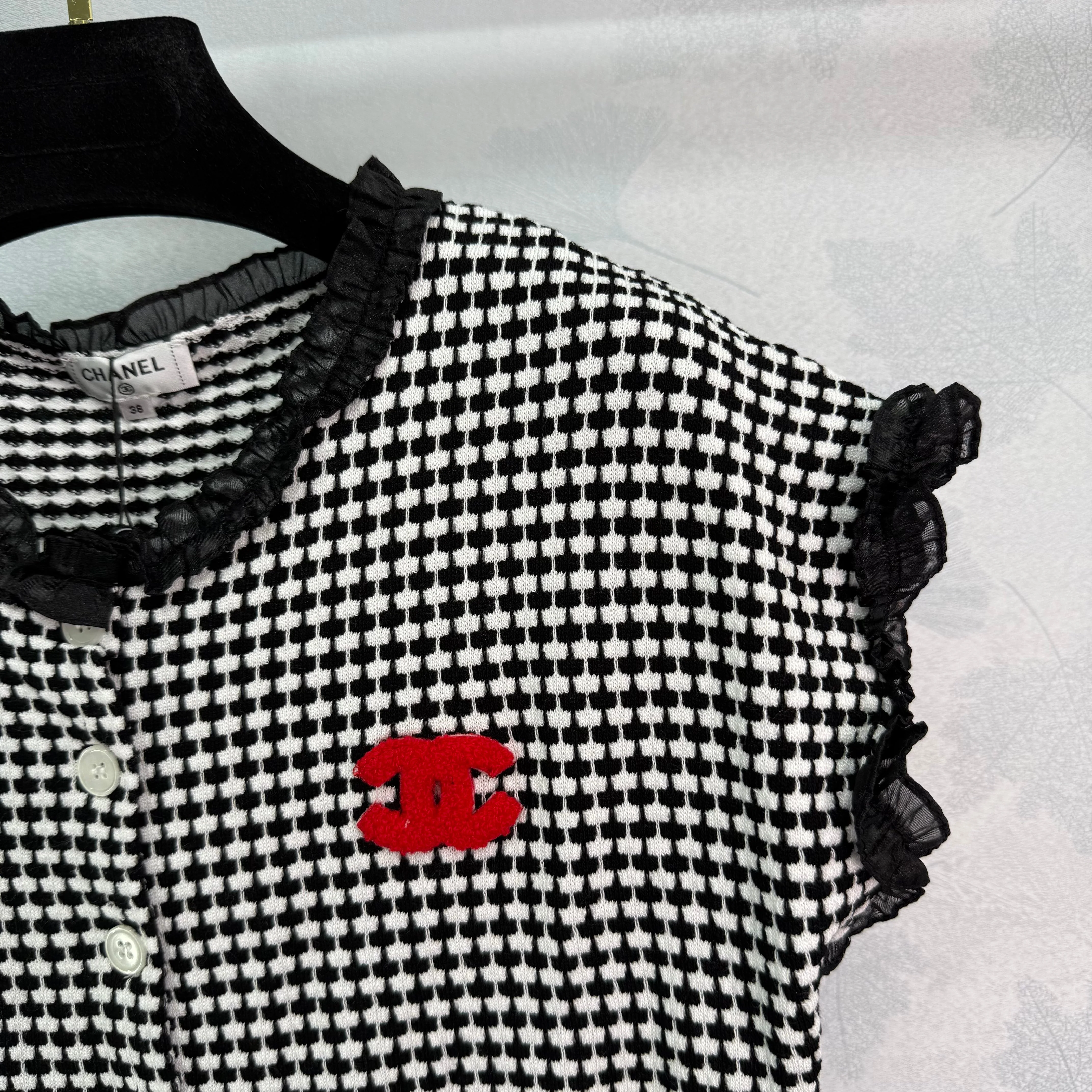 Houndstooth Short Sleeve Cardigan