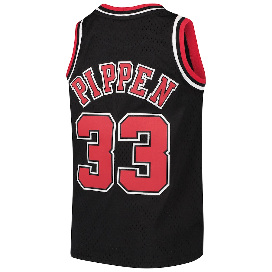 Youth Chicago Bulls Scottie Pippen Mitchell & Ness Black Hardwood Classics Swingman Throwback Jersey