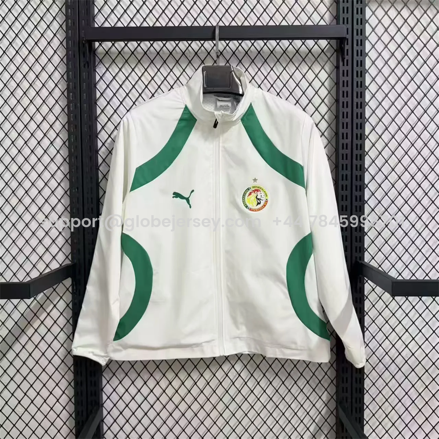 Senegal 25-26 Windbreaker Jacket - White And Green