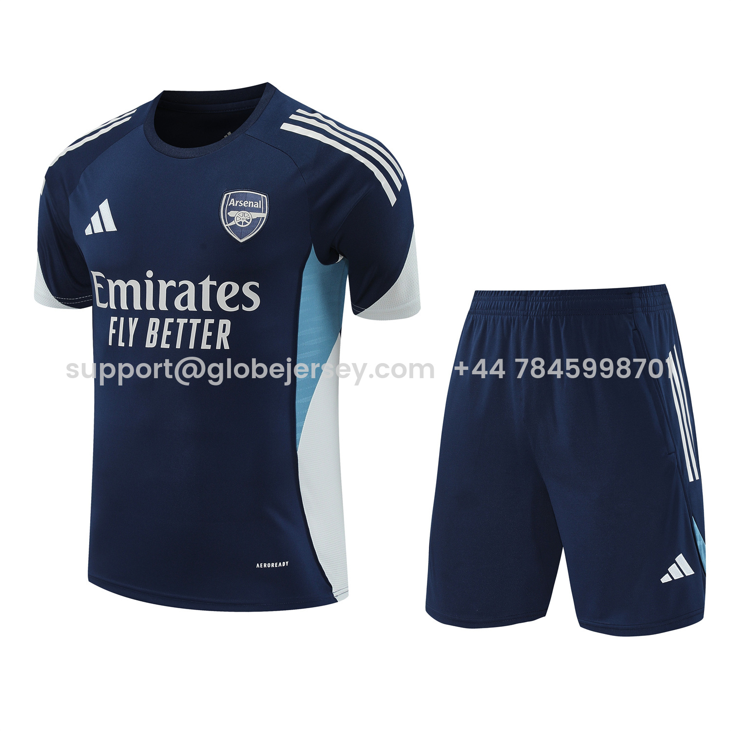 Arsenal 25-26 Short-Sleeve Training Set - Deep Blue Top & Shorts