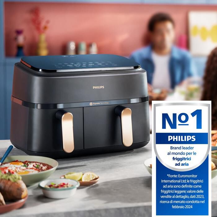PHILIPS - Friggitrice AIRFRYER SERIE 3000 DA 9L NA352/00-Nero/Oro