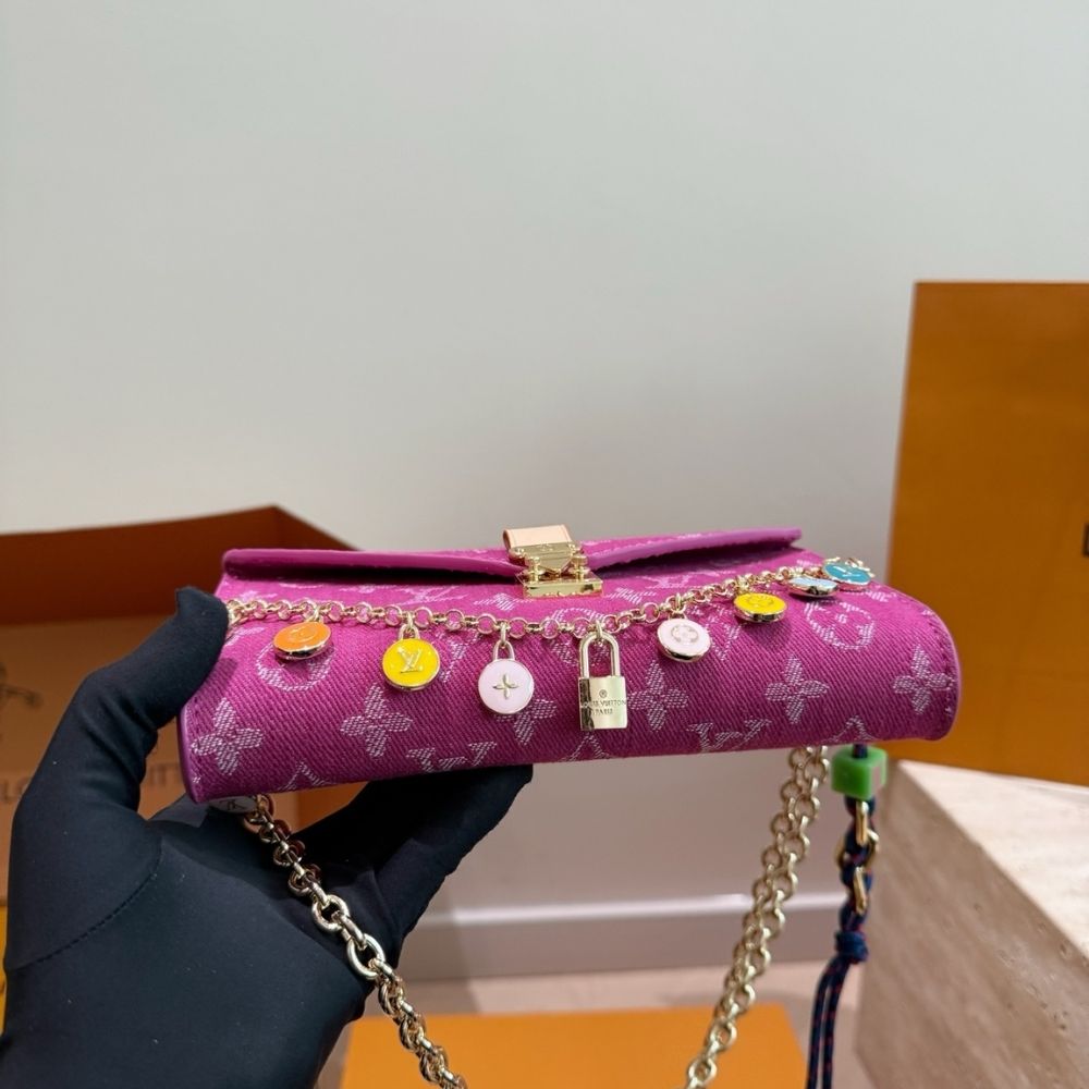 Louis Vuitton x Takashi Murakami Pouch Metis Pink Denim 20Cm