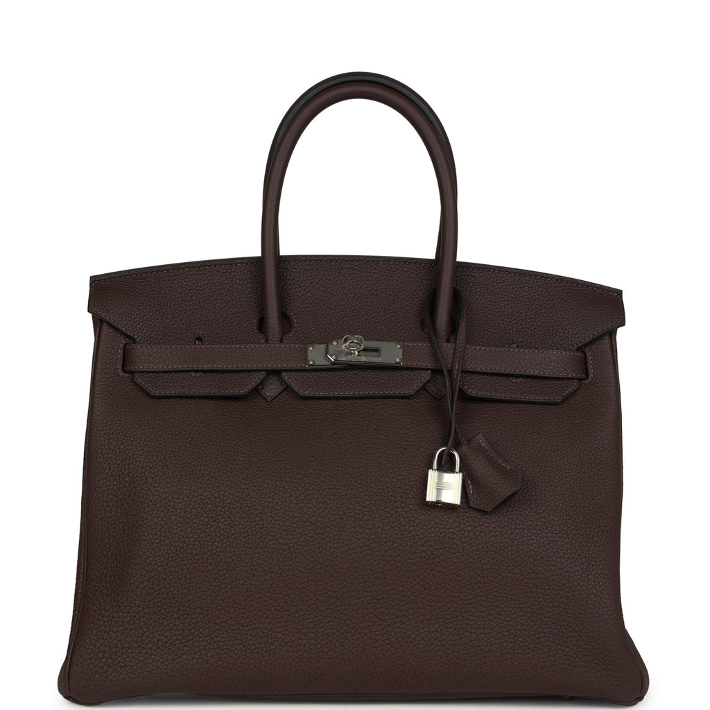 Birkin 35 Chocolate Togo Palladium Hardware