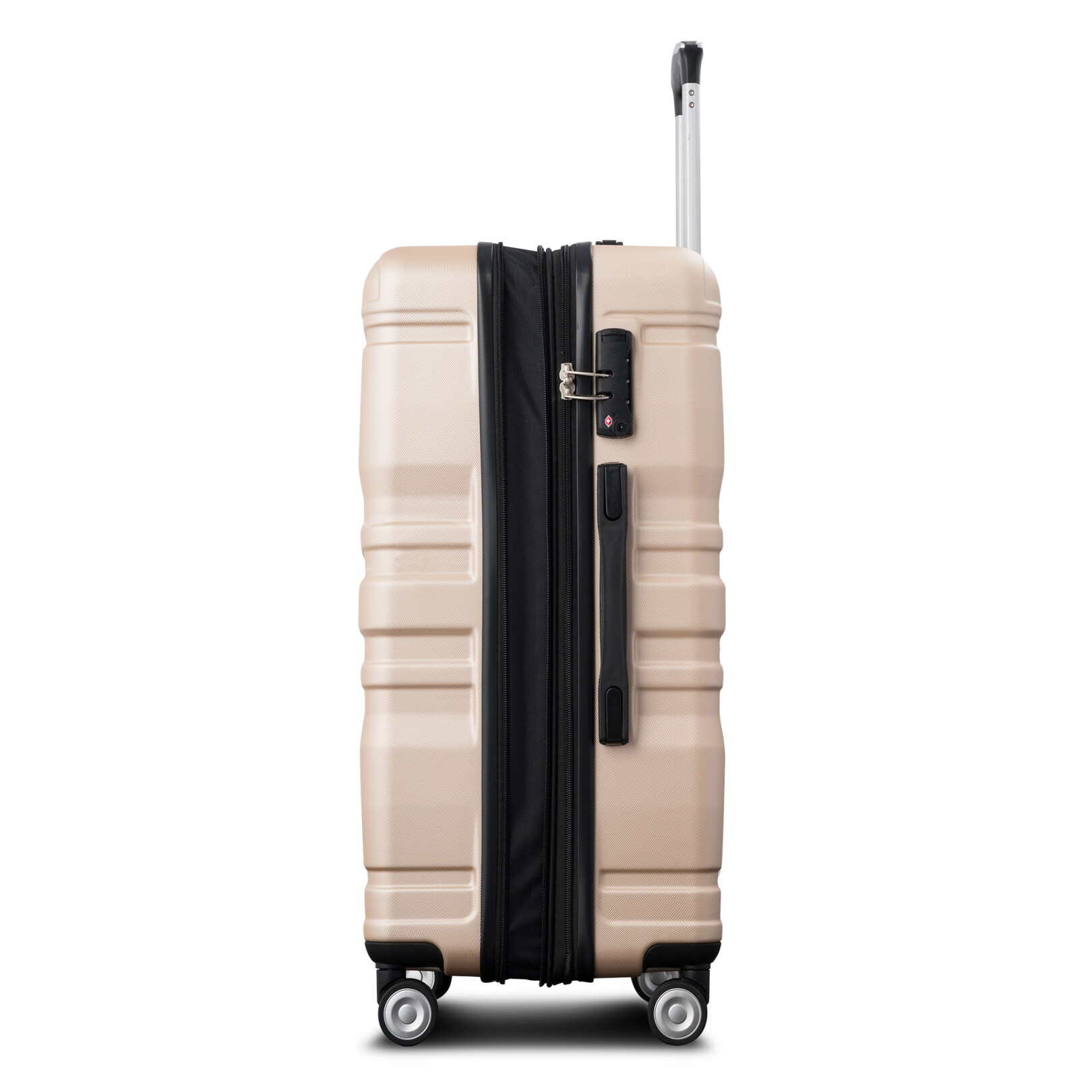 Luggage Sets New Model Expandable ABS Hardshell 3pcs Clearance Luggage Hardside Lightweight Durable Suitcase sets Spinner Wheels Suitcase with TSA Lock 20''24''28''(blue and brown)