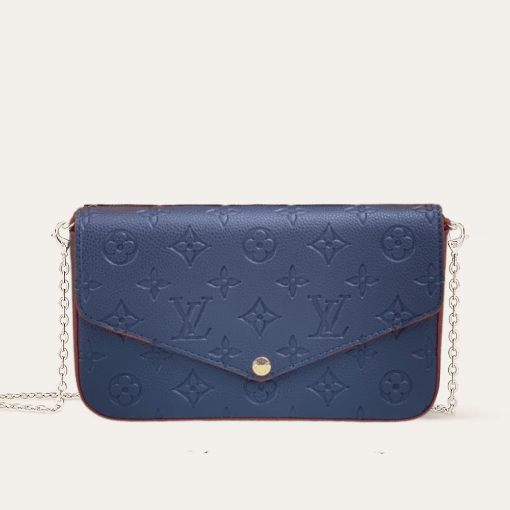 Louis Vuitton Pochette Félicie Monogram Empreinte  Navy Blue 8.3 Inches M64064