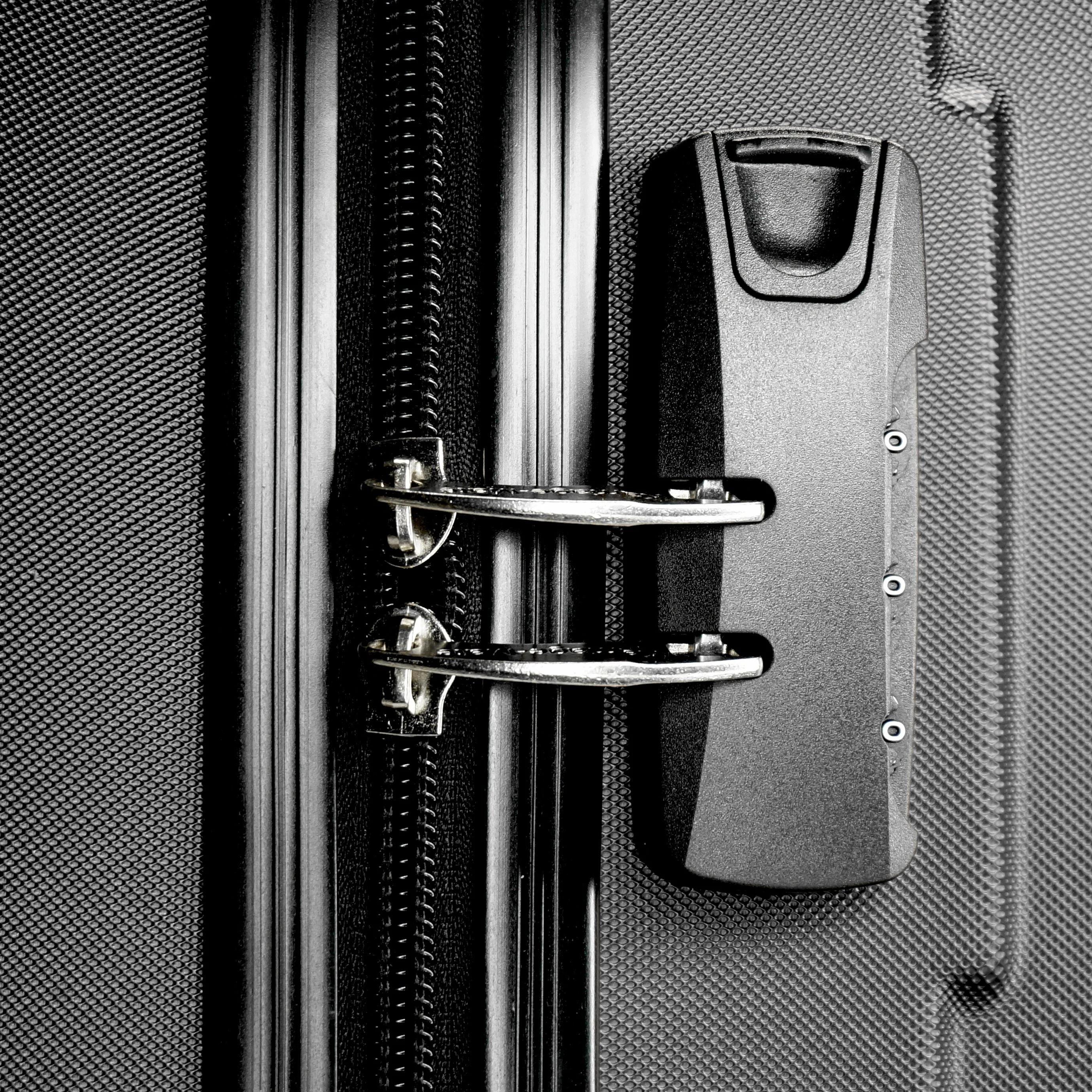 K-Cliffs 3pcs Luggage Set Lightweight Expandable Hard sided ABS Spinner Travel Suitcase  Black