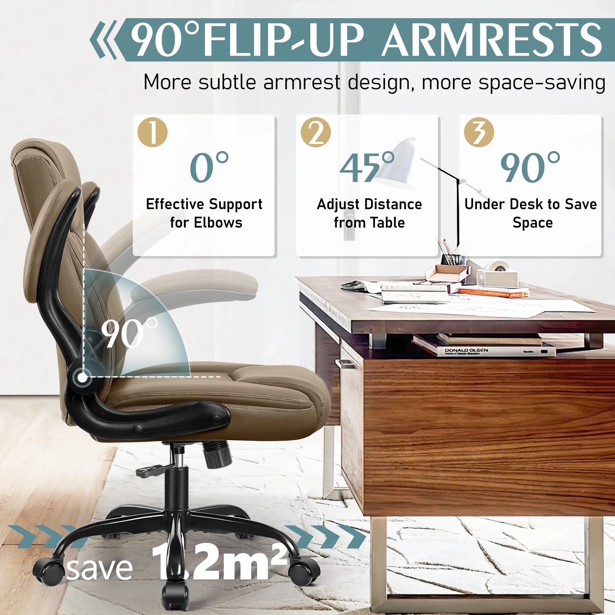 COOLHUT Leather Office Chair, Big and Tall Office Chair 400LBS Wide Seat Ergonomic Computer Desk Chair High Back Executive Leather Chair Adjustable Task Chair Lumbar Back with 8-Year Warranty, Black