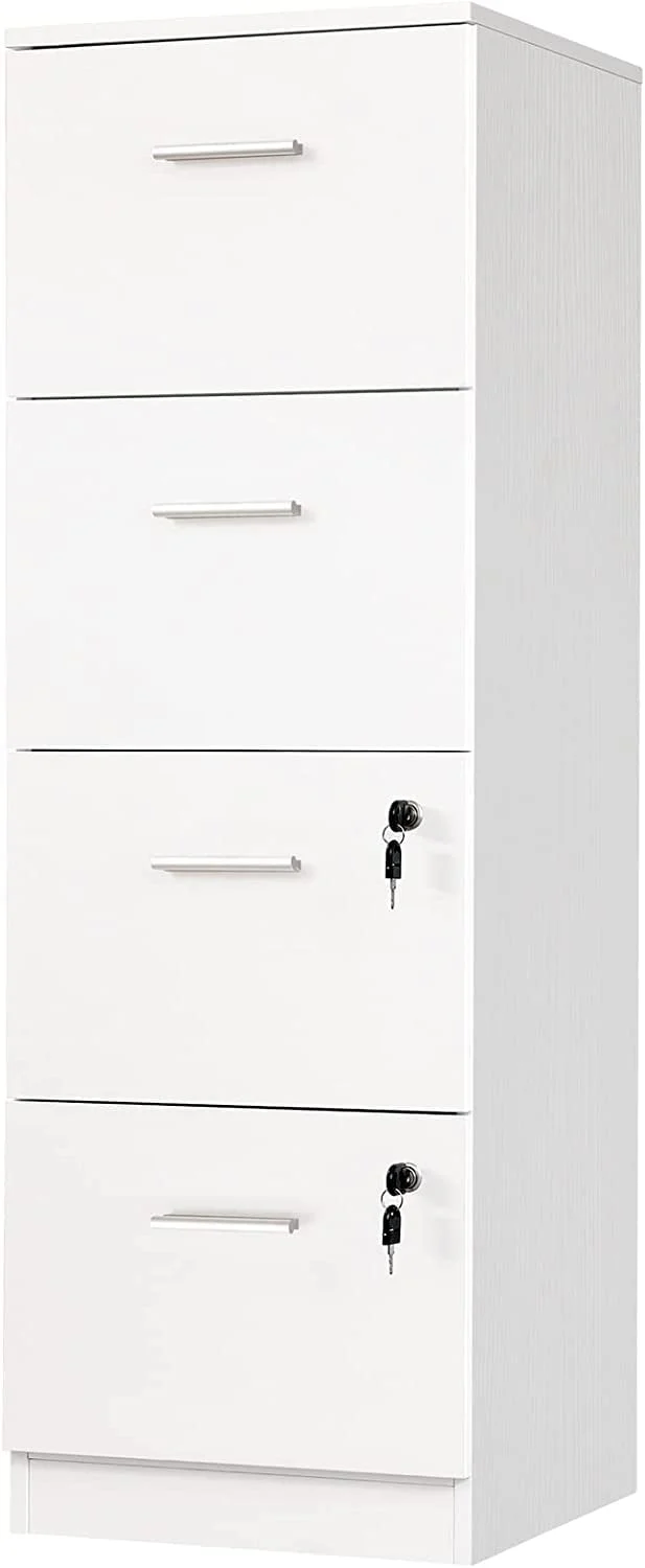 DEXTRUS 4-Drawer Wood File Cabinet with Lock, 15.86