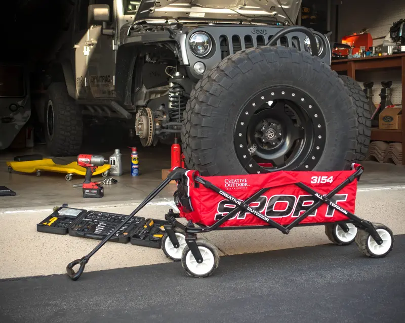 Creative Outdoor Sport All-Terrain Folding Wagon. Red