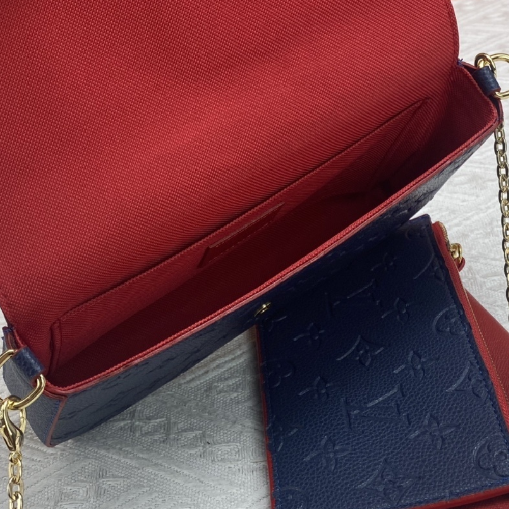 Louis Vuitton Pochette Félicie Monogram Empreinte  Navy Blue 8.3 Inches M64064