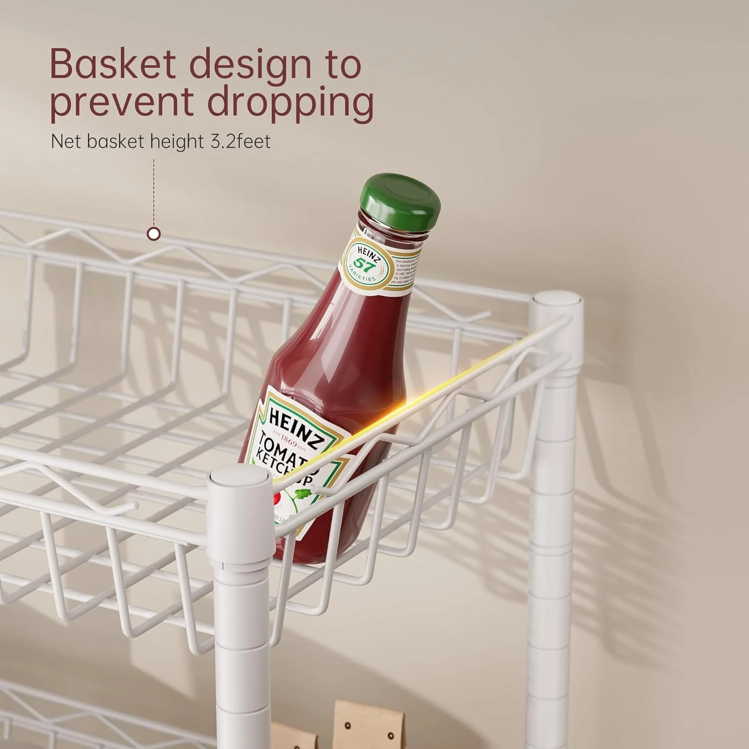 6 Tier Wire Shelving Unit with Wheels Baskets Storage Rack Corner Shelves Adjustable Shelf Closet Bathroom Organizers Metal Pantry Kitchen Garage Laundry Room 13.5