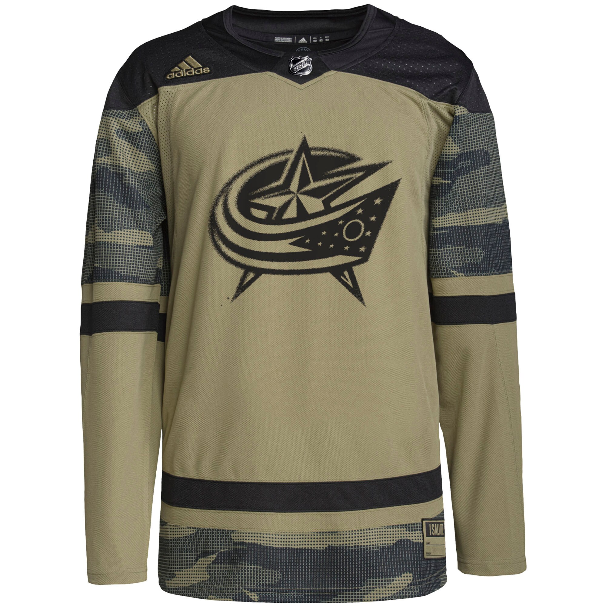 Columbus Blue Jackets  Military Appreciation Team  Practice Jersey – Camo