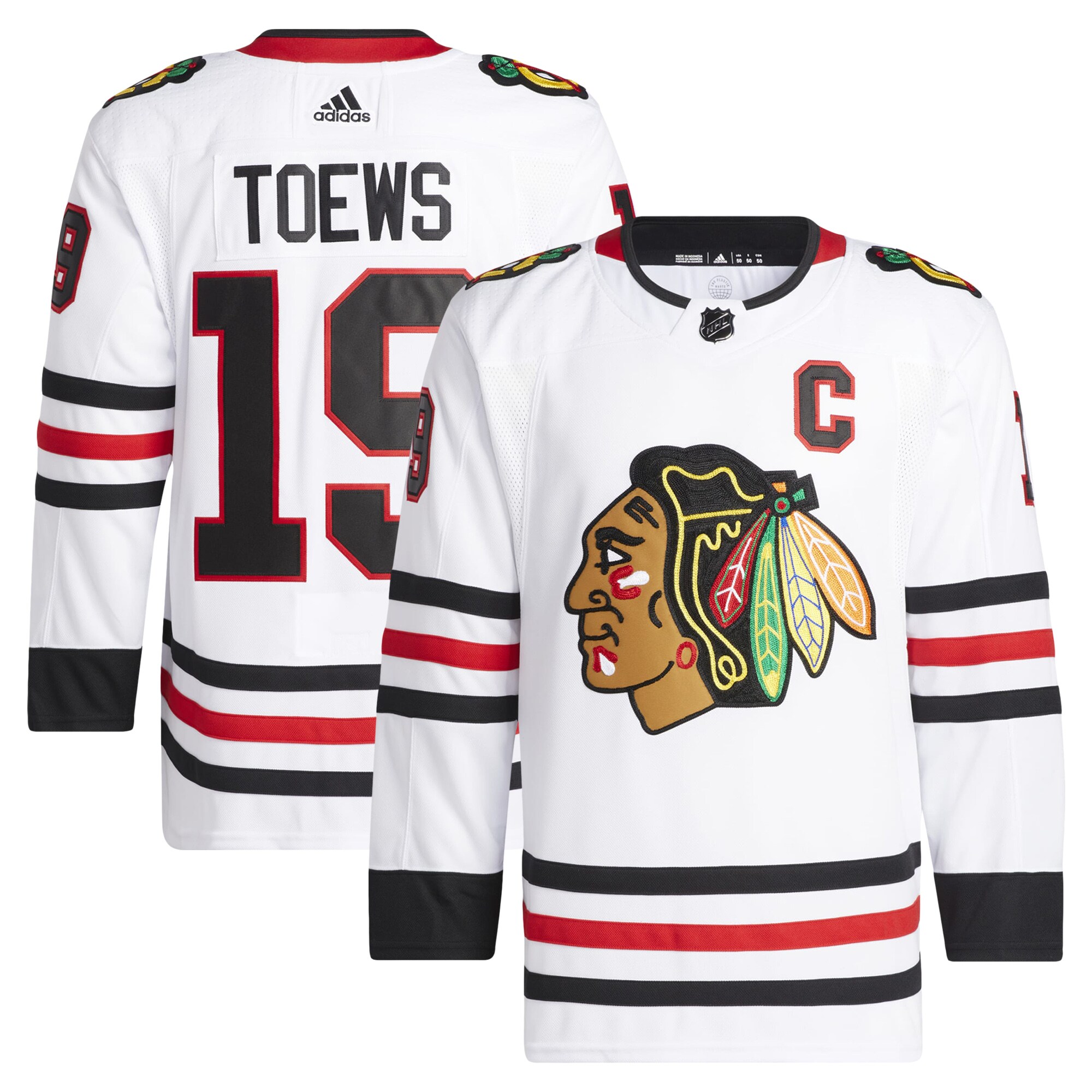 Jonathan Toews Chicago Blackhawks  Away Primegreen  Pro   Jersey – White