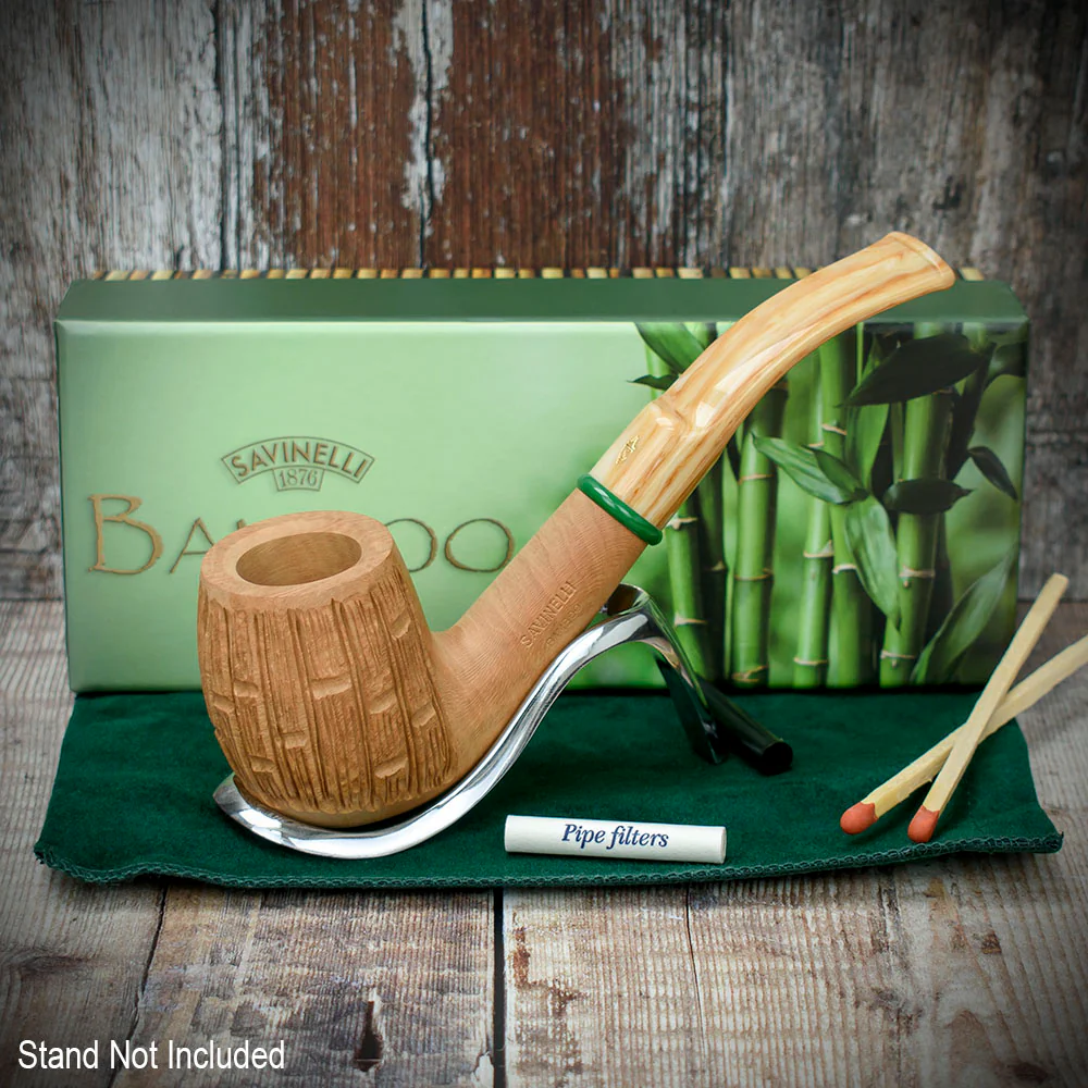 Savinelli Bamboo Rusticated Natural 607 - 6mm Briar Pipe