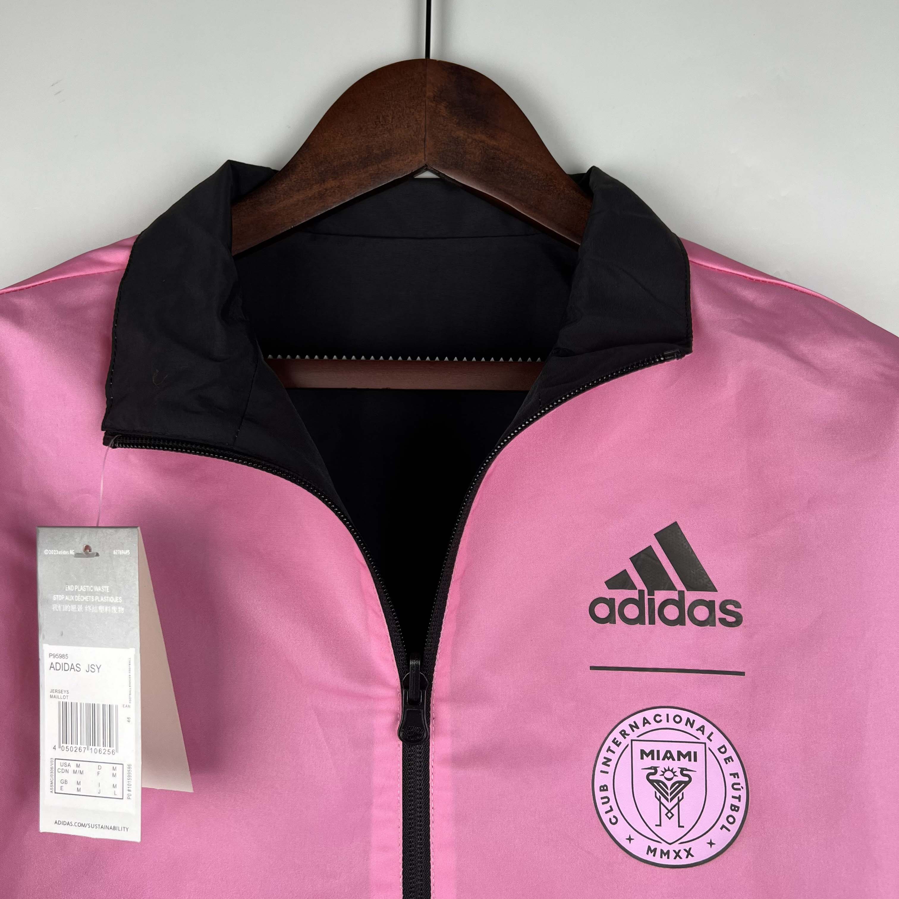 2023/2024 Inter Miami Reversible Windbreaker(black-pink)Soccer Jersey 1:1 Thai Quality
