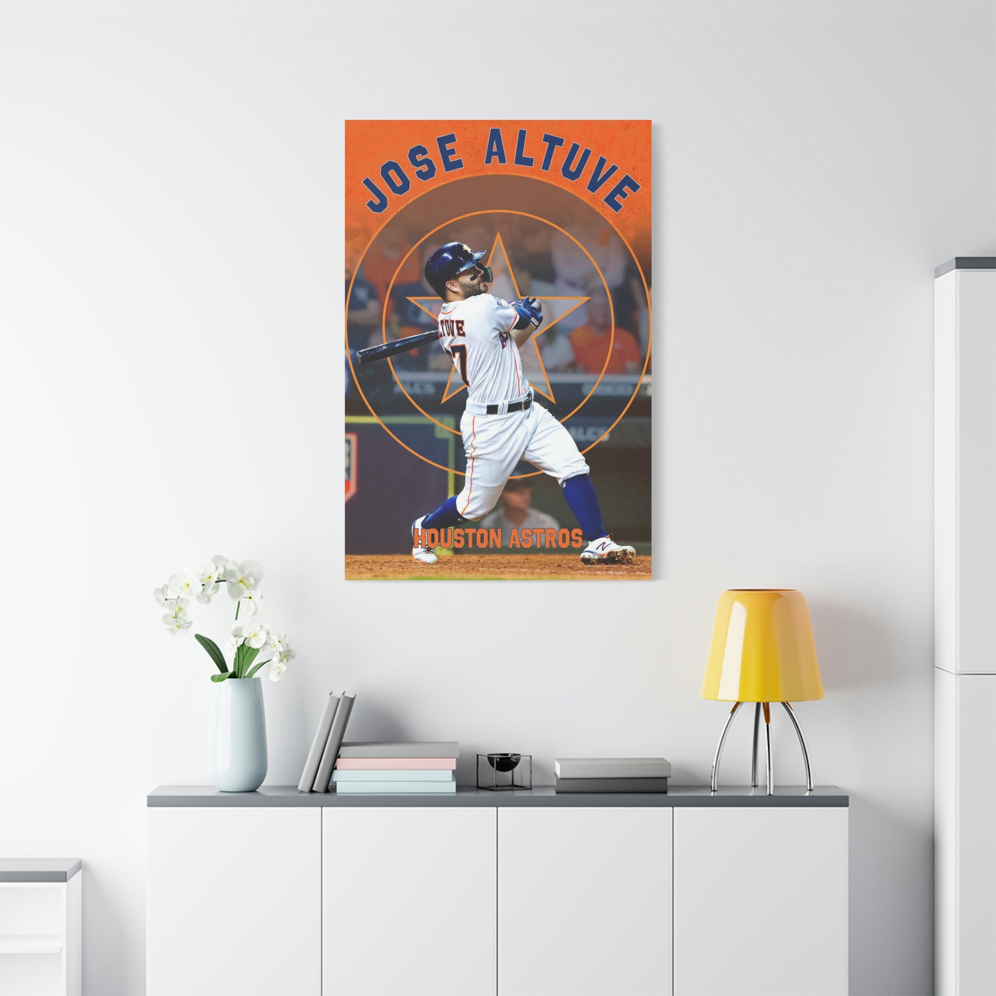 Jose Altuve Houston Astros Home Run Swing Premium Wall Art Canvas Wrap