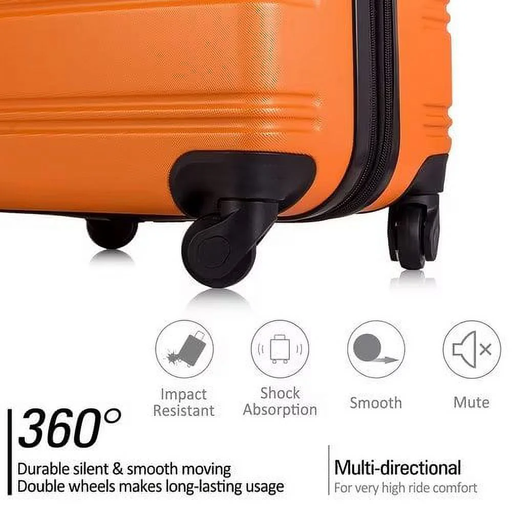 Expandable Suitcase Set of 3 with Double Spinner Wheels, Indestructible PP Material Hard Shell Luggage Sets TSA Lock, Carry on Expandable, Lightweight,20