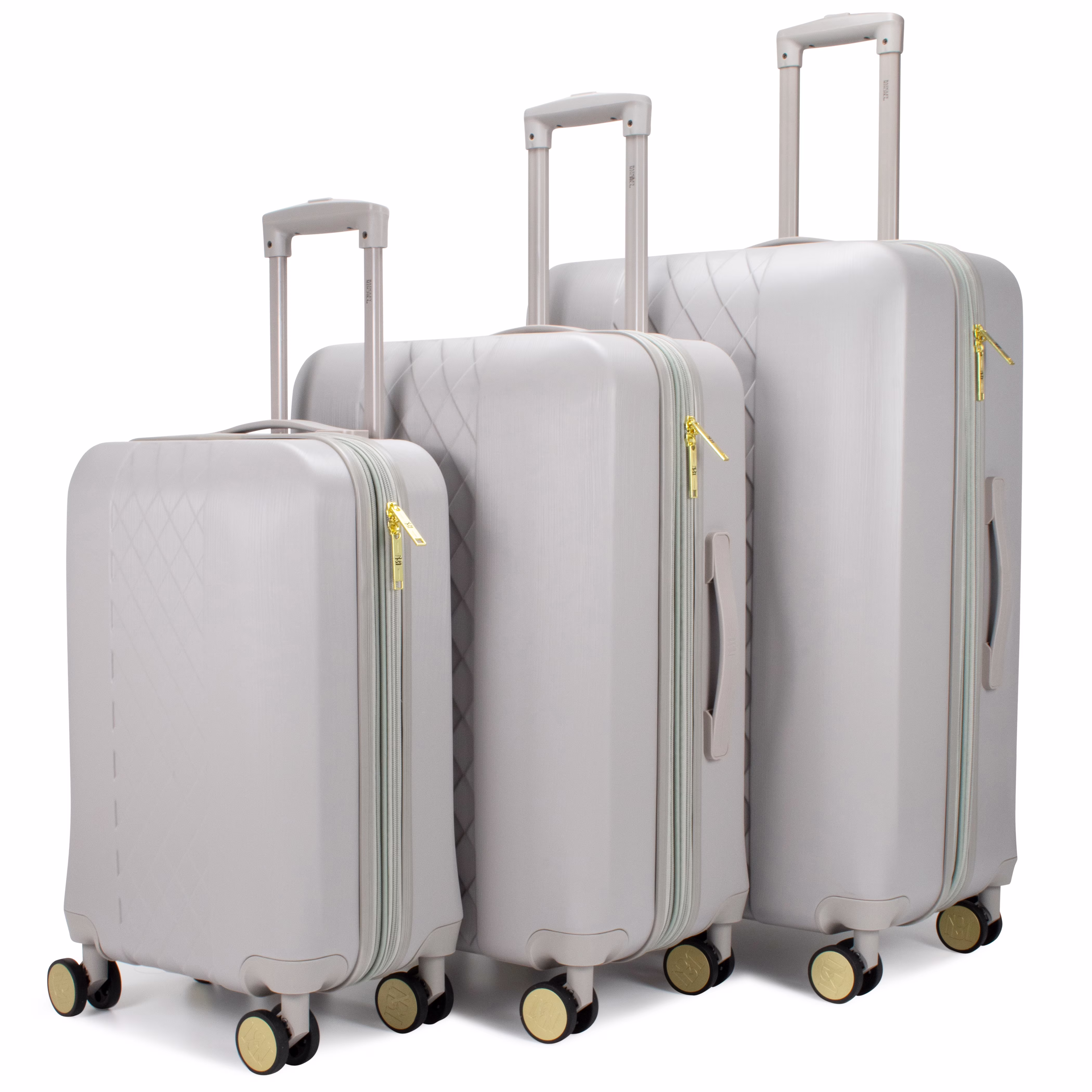 BADGLEY MISCHKA Diamond 3 Piece Expandable Luggage Set (Black)