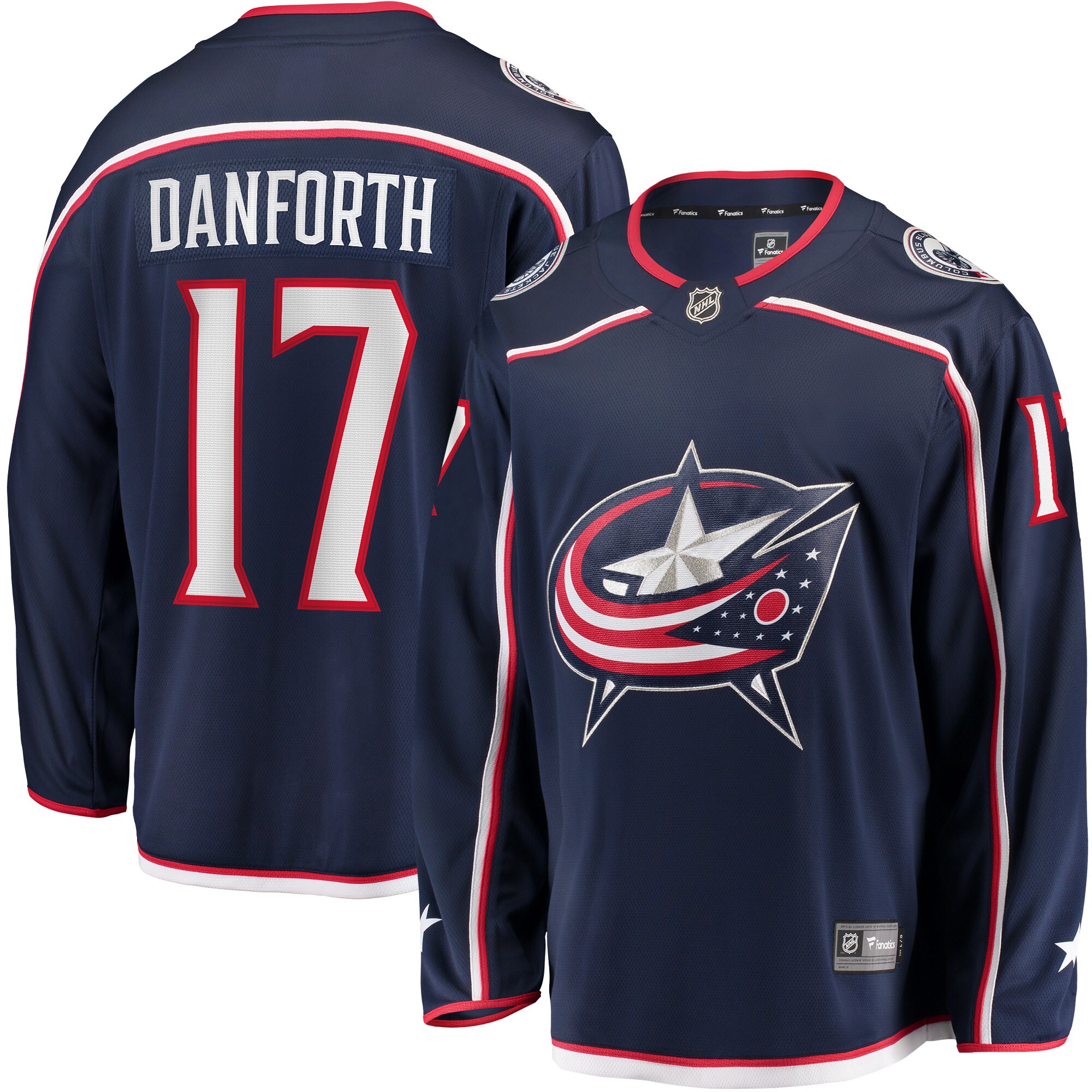 Justin Danforth Columbus Blue Jackets Fanatics Home Breakaway   Jersey – Navy
