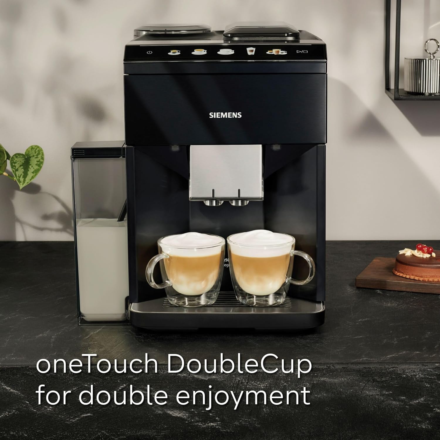 SIEMENS EQ500 Fully Automatic Coffee Machine with coffeeSelect Display, oneTouch DoubleCup, aromaDouble Shot, autoMilk Clean, ceramDrive and Home Connect in Dark Inox