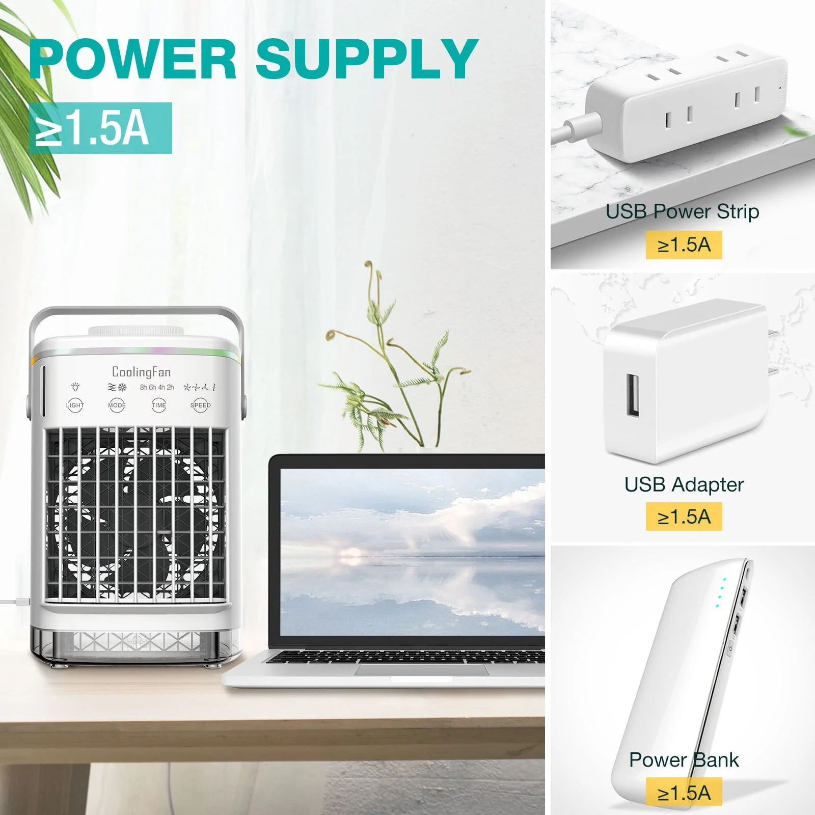 4 In 1 Portable Air Conditioner Fan Personal Space Air Cooler Fan Cooler Desk