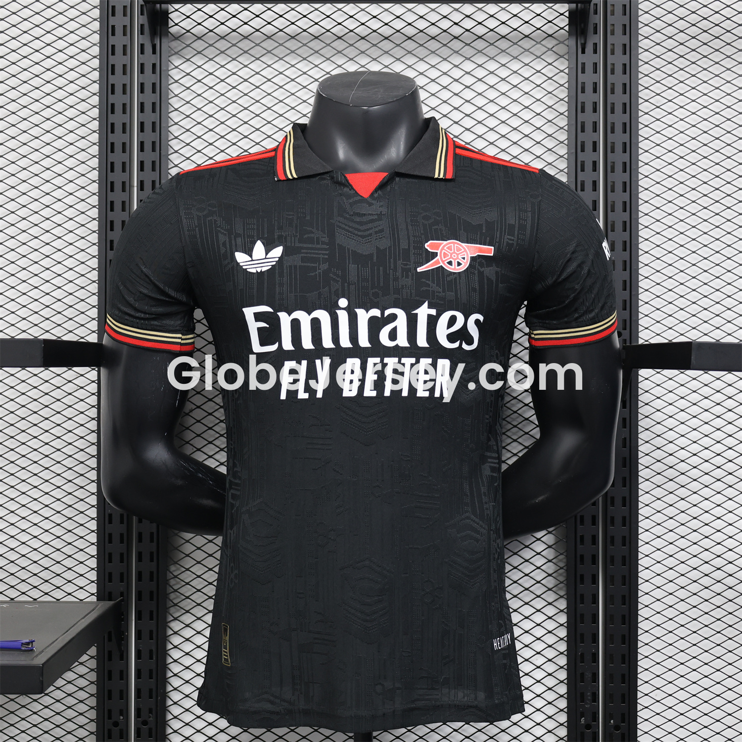 Arsenal 25-26 Black POLO Throwback Trefoil Jersey - Player Version
