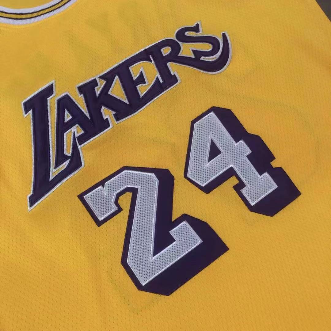 mitchellness Lakers #24 Kobe 2007-08AU dense embroidery yellow jersey