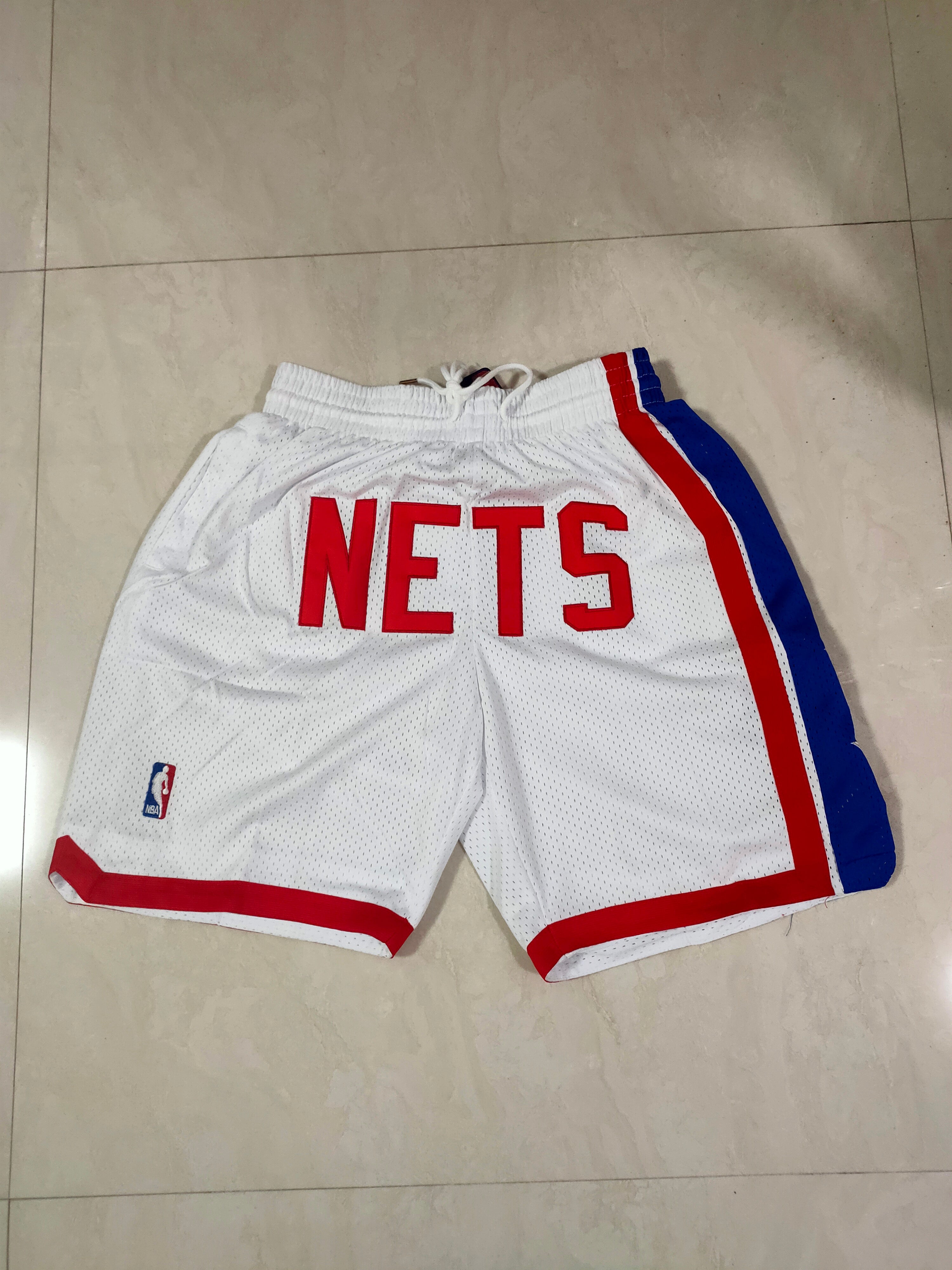 Brooklyn Nets White Juston Retro Pocket Shorts