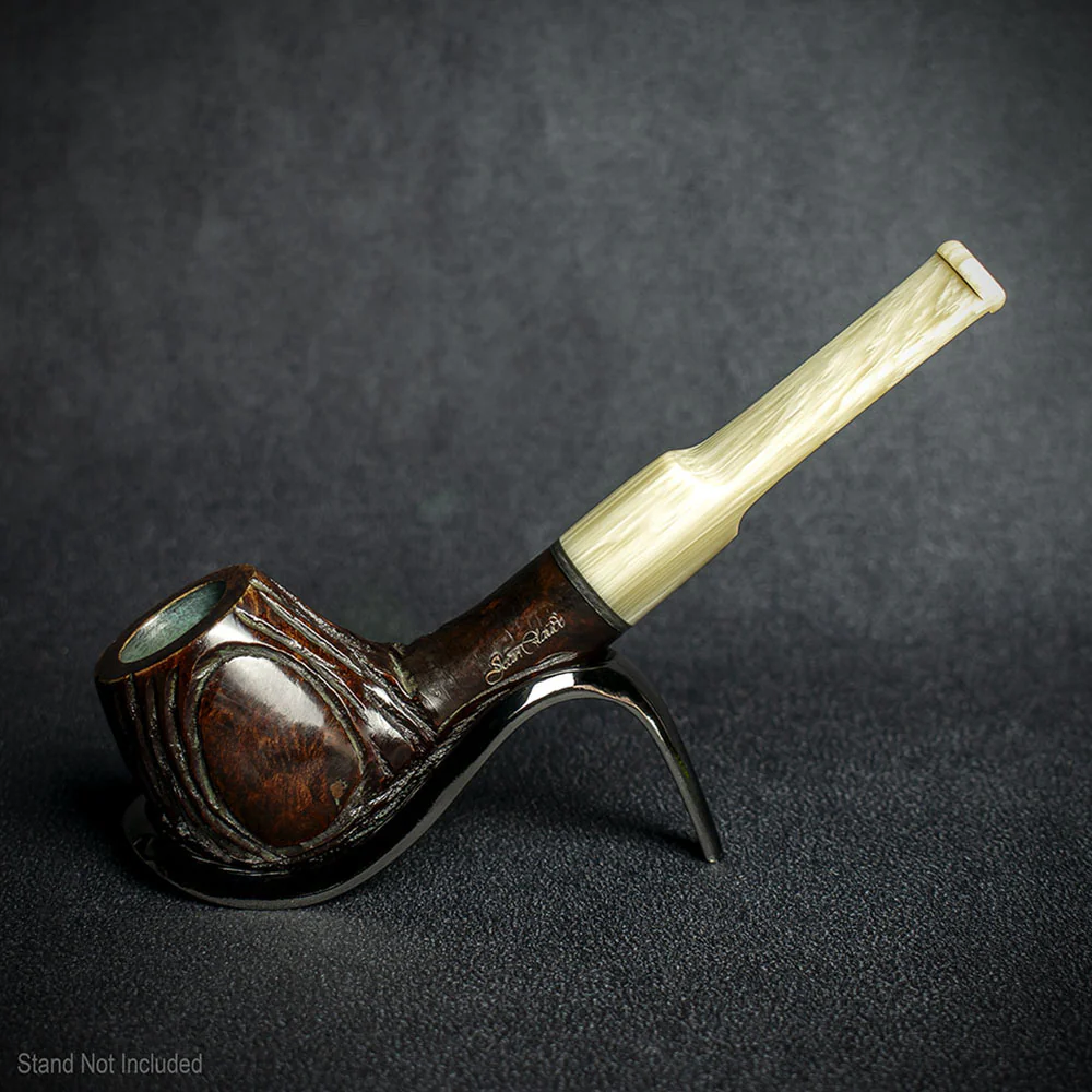 Jean Claude 9mm Filter Dark Rustic  Briar Smoking Pipe - Shape 07