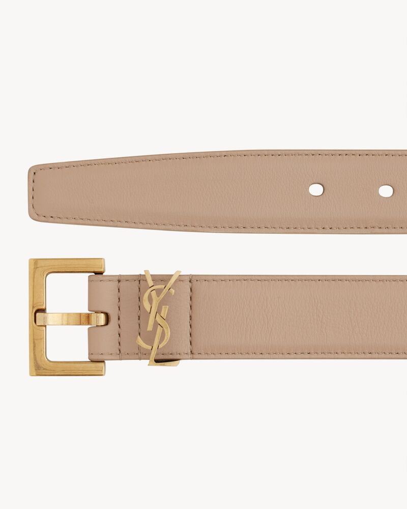 cassandre belt with square buckle in shiny box leather