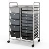 Costway 15 Drawer Rolling Storage Cart Tools Scrapbook Paper Office School Organizer Colorful