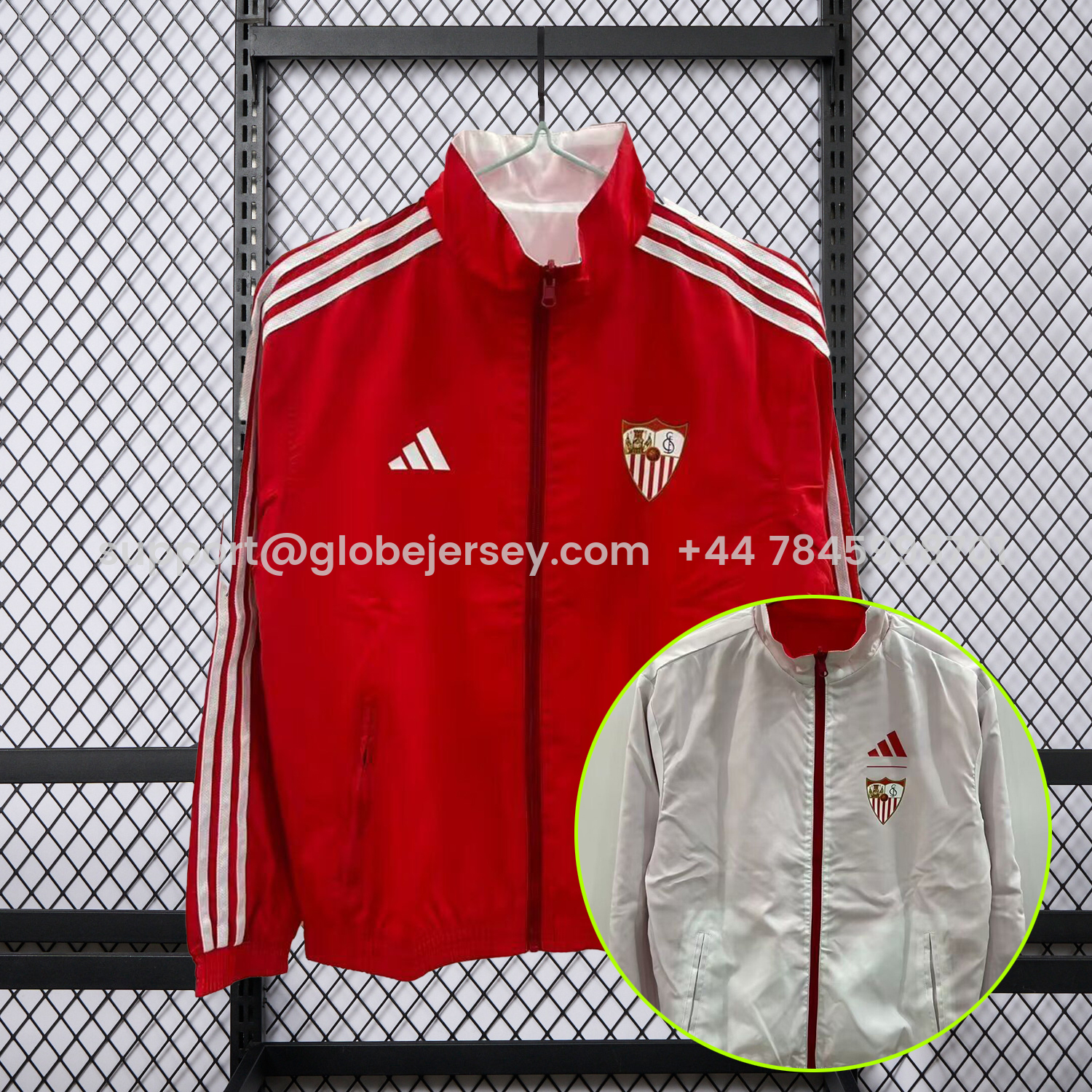 Sevilla 25-26 Double Sided Reversible Windbreaker - Red & White