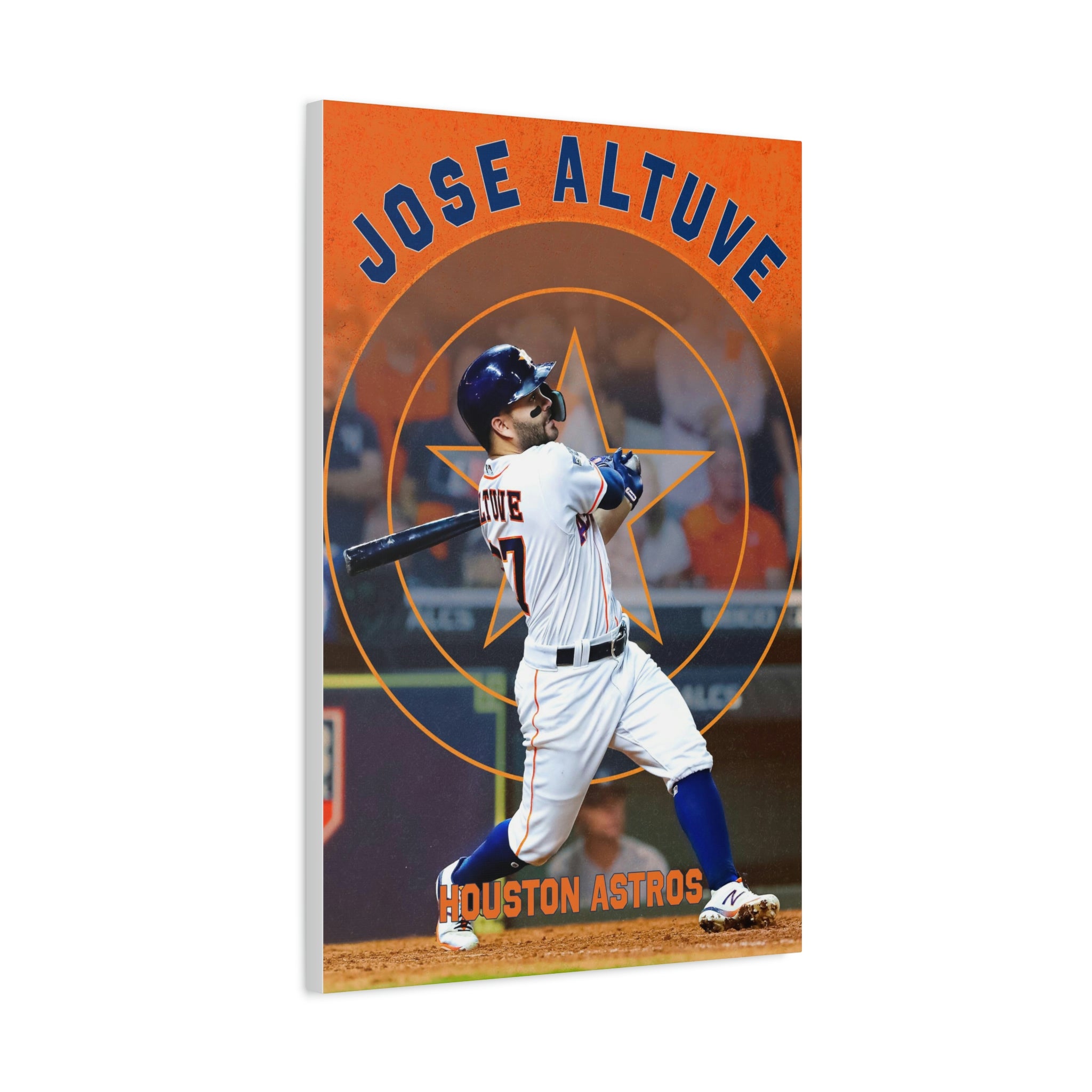Jose Altuve Houston Astros Home Run Swing Premium Wall Art Canvas Wrap