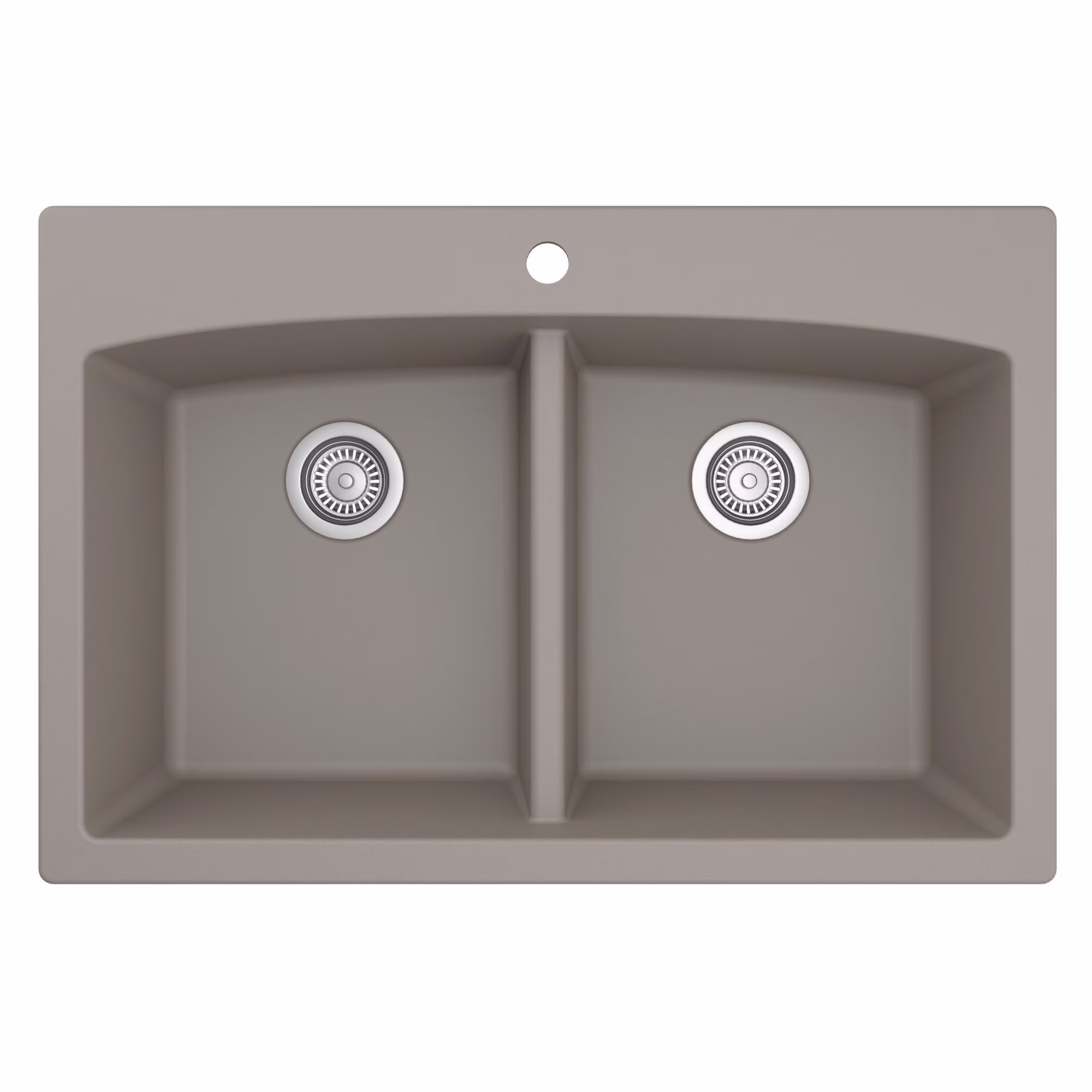 Karran QT-710-BR Brown Quartz Composite Rectangular Double Bowl Sink