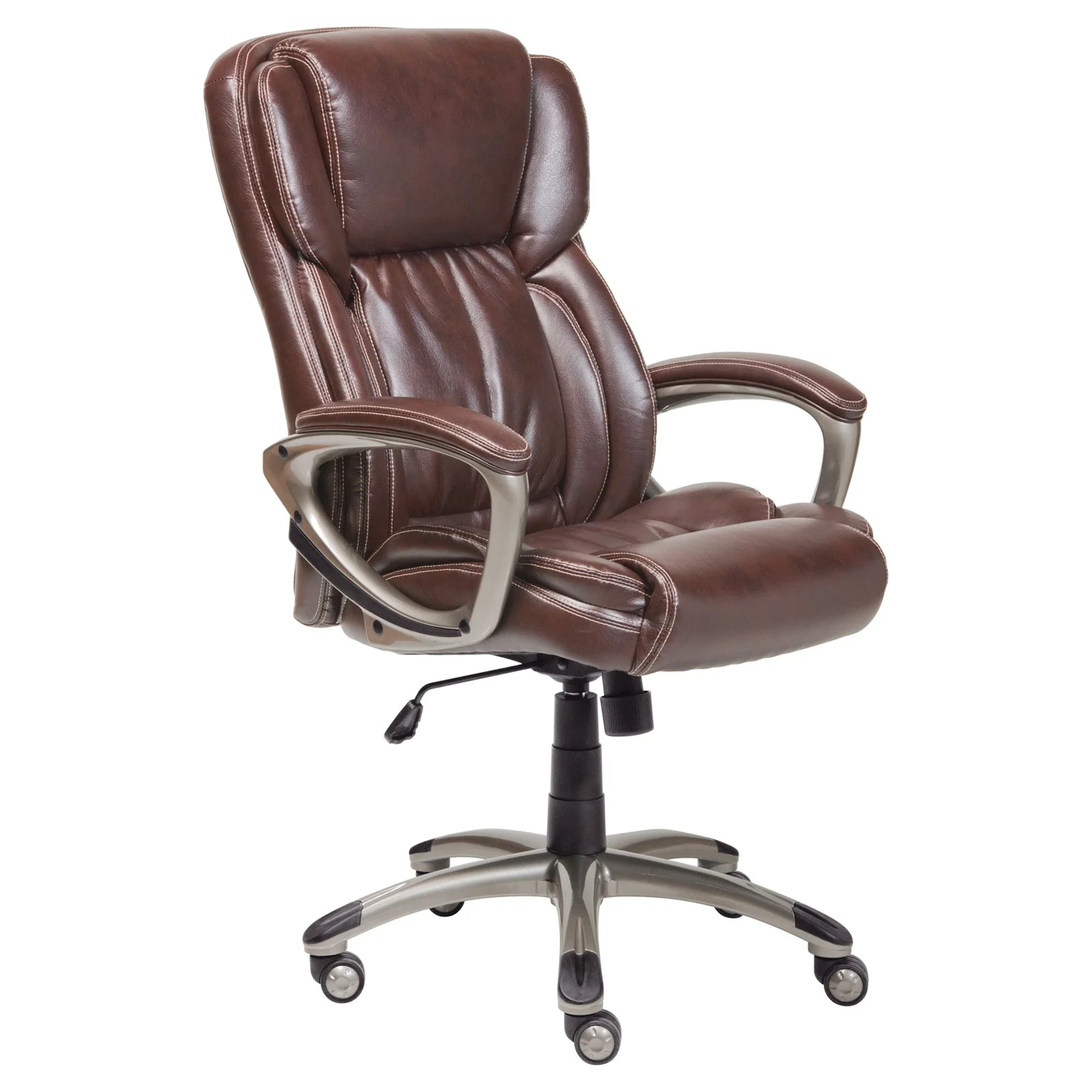 Serta Works Executive office Chair Adult Bonded Leather Contoured Lumbar Support, American Beige