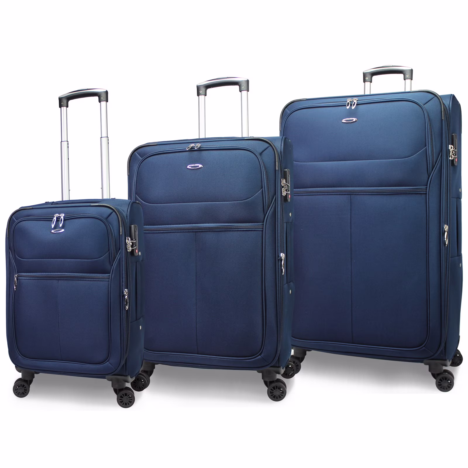 CalBags Kemyer Softside Lightweight 3-Piece Expandable Spinner Luggage Set - Black