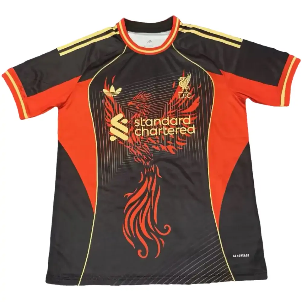 2025-26 Liverpool Special Edition Black and Red Phoenix Jersey - Fan Version