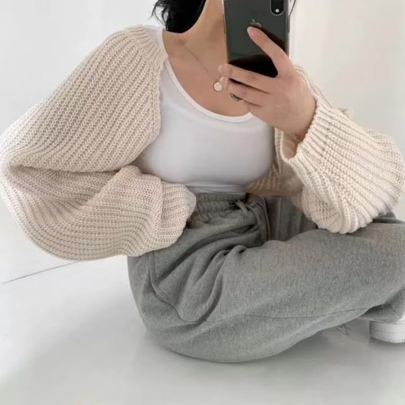 Women's Y2k Long Sleeve Open Front Crop Cardigan