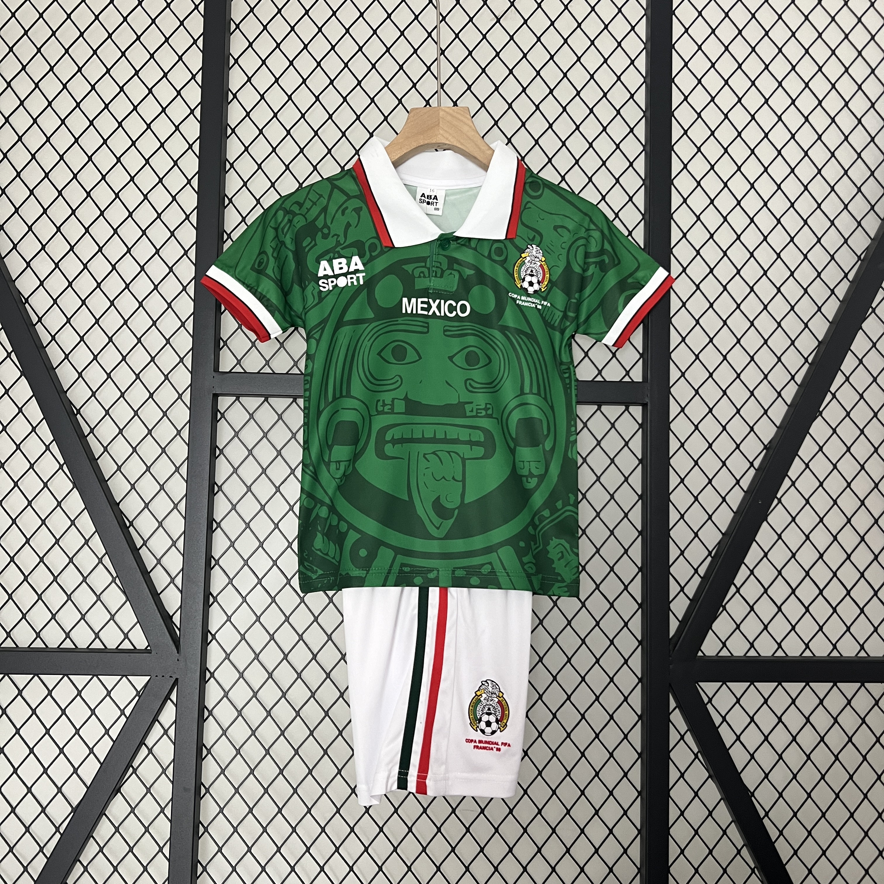 Retro Mexico 1998 Home Stadium Kids Kit