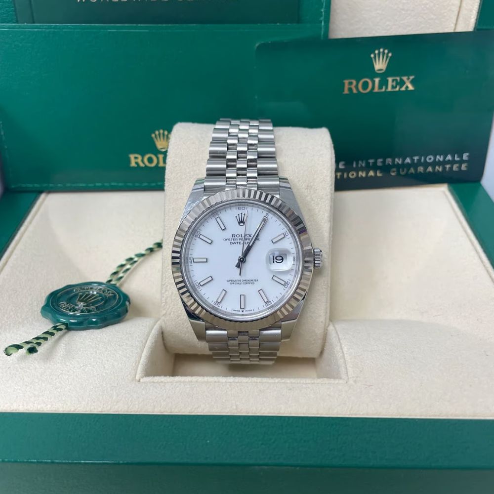 Rolex Datejust 41mm White Dial 126334 Jubilee Flutted