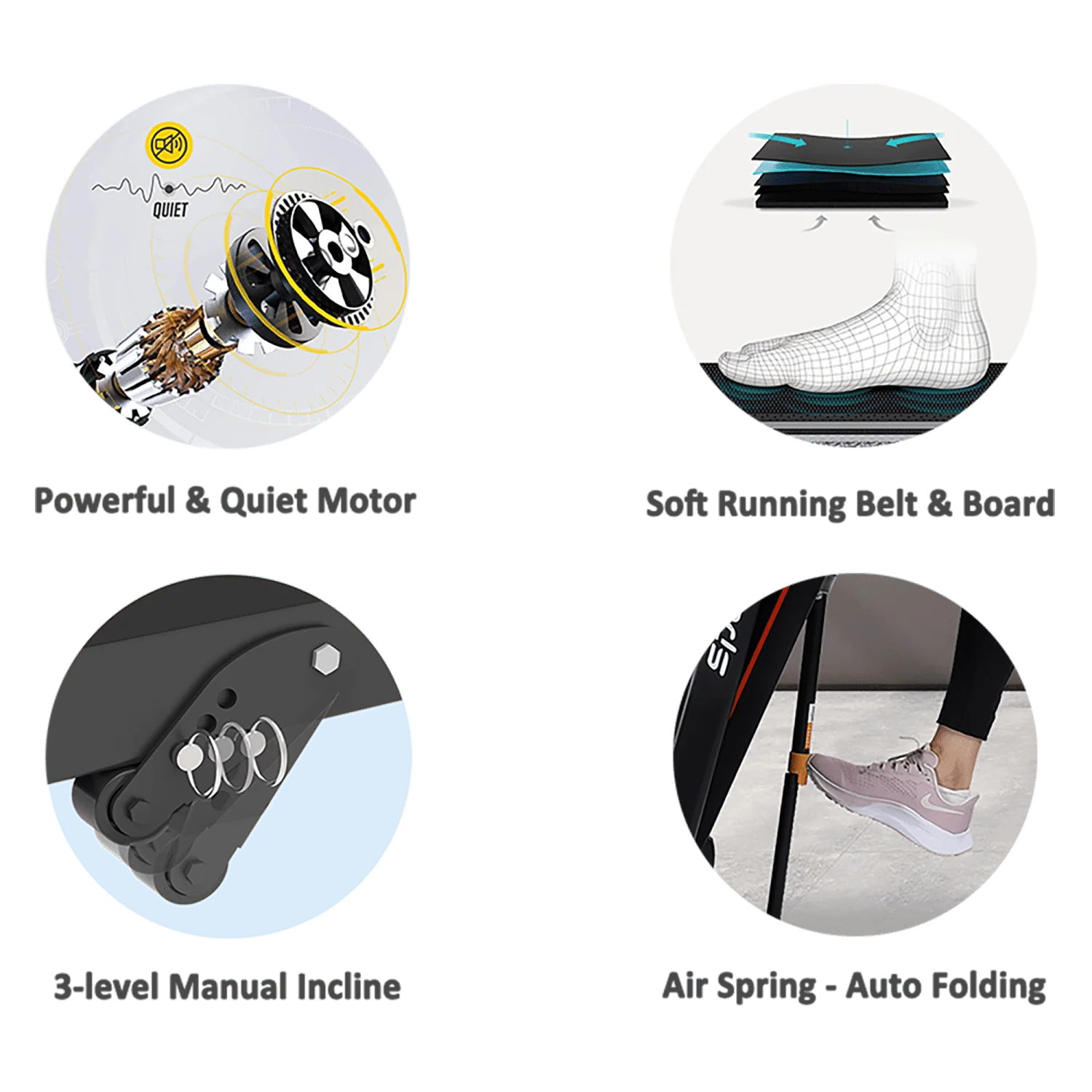 HAILL Treadmill Clearance 2.5HP Folding Treadmill for Home Walking Under Desk with Incline Fitness Running Electric Treamills Indoor Training Pulse Monitor Cup Holder Treadmills IN USA STOCK