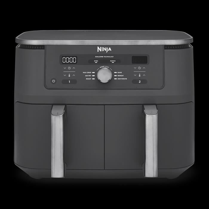 NINJA - Friggitrice ad aria AIR FRYER MAX DUALZONE 6-IN-1-Nero / Alluminio