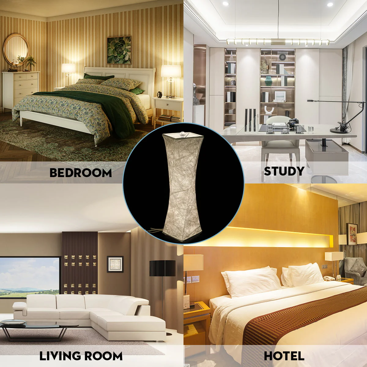 Set of 2 Fabric Table Lamp, 3-Way Dimmable Modern Nightstand Lamp Sets Bedside Touch Desk Lamp With Fabric Cream Shade For Bedroom Table Living Room Reading, LED Strip Included