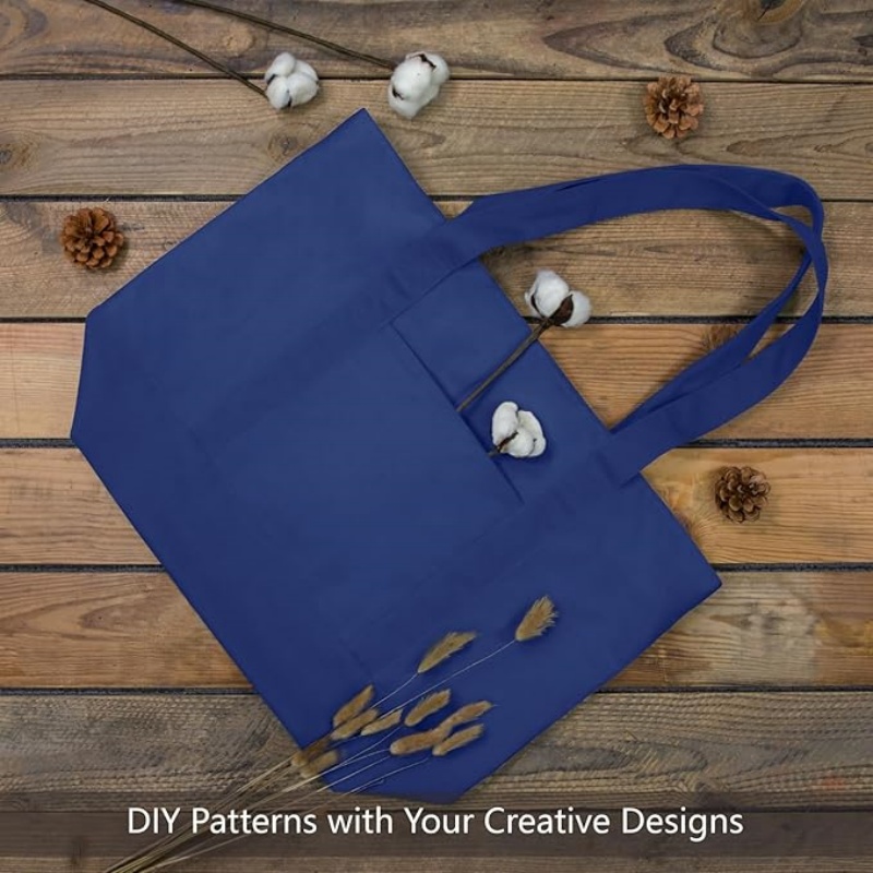 CANVORY 1-Pack Canvas Tote Bag with an External Pocket