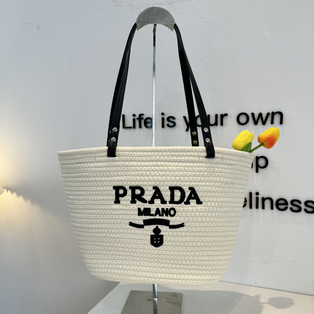 Prada Woven Tote Bag